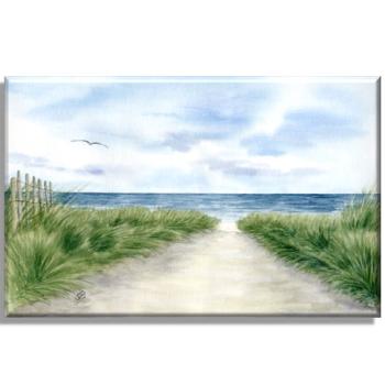 Leinwand 40 x 30 cm Keilrahmen Canvas-Leinen  Aquarell Maritim Kunst Druck Kunstdruck Dänemark Nordsee Ostsee Dünen Meer Strand Sylt